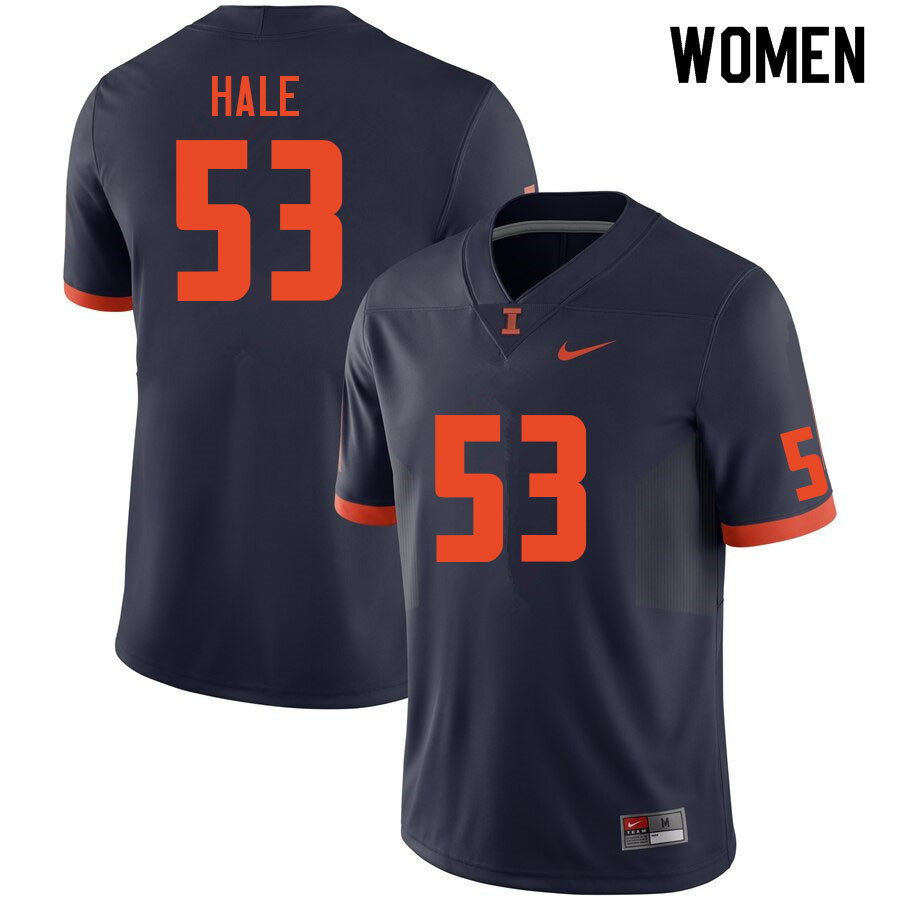 Women #53 Devin Hale Illinois Fighting Illini College Football Jerseys Sale-Navy